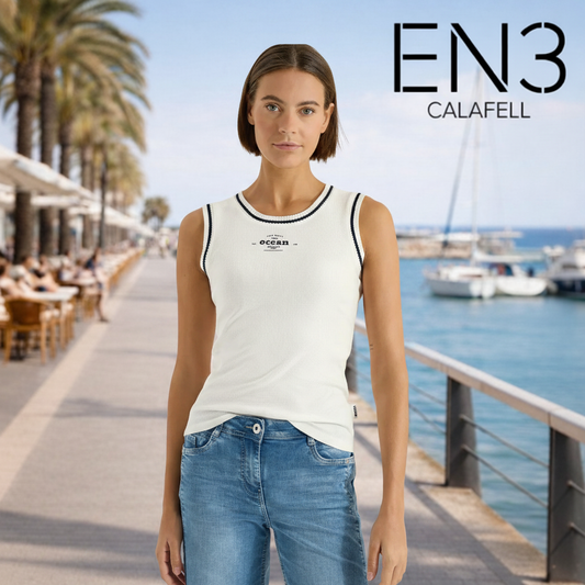 CECIL TOP TIRANTES ACANALADA BLANCA