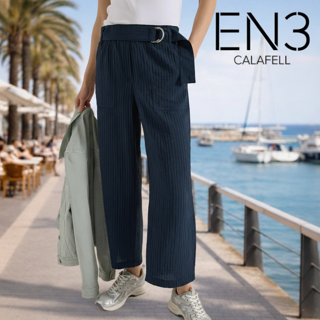 CECIL PANTALON PIERNAS ANCHAS CON TEXTURA
