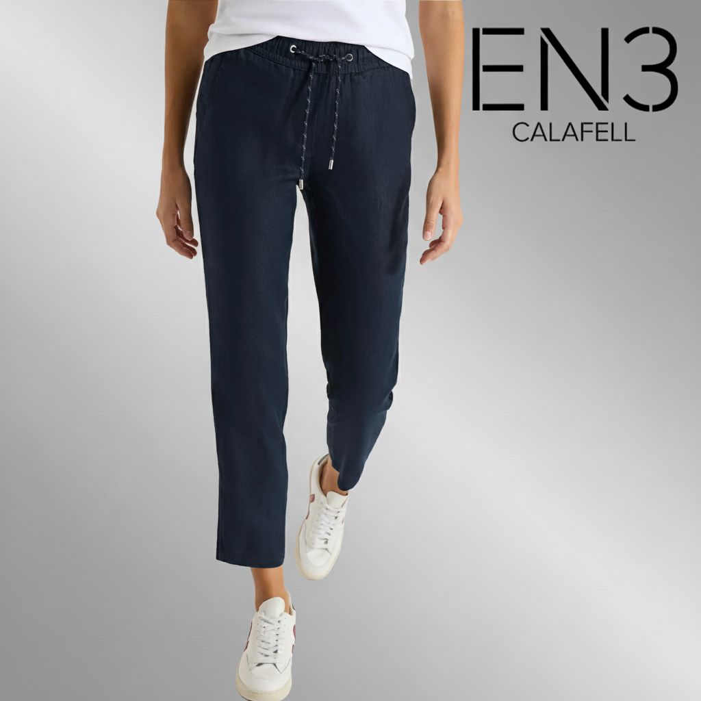 CECIL PANTALON DE LINO AZUL MARINO