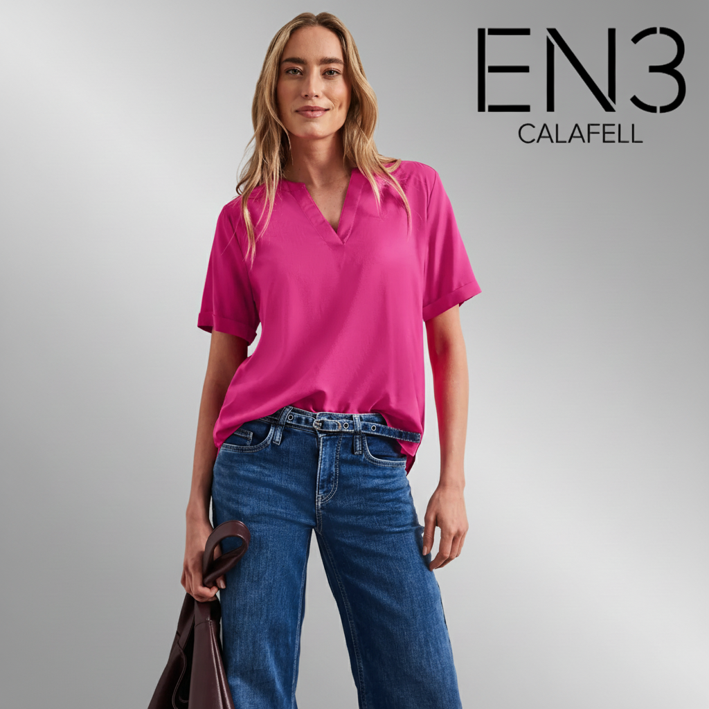 STREET ONE BLUSA BASICA FUCSIA