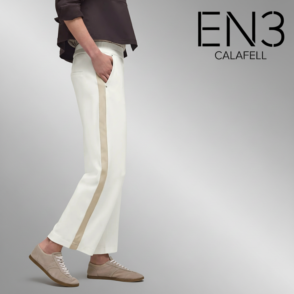 STREET ONE PANTALON BLANCO PUNTO RAYA BEIGE