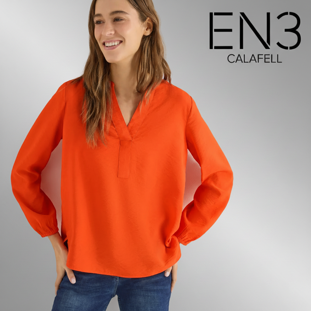 EN3CALAFELL BLUSA CUELLO PICO DE VISCOSA CECIL