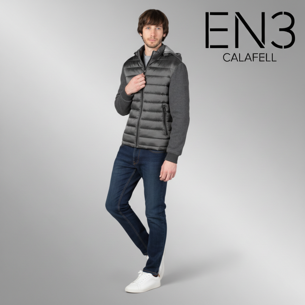 EN3CALAFELL CHAQUETA COMBINADA CON CAPUCHA DESMONTABLE