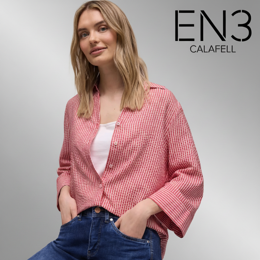 EN3CALAFELL BLUSA CAMISETA A RAYAS CORAL STREET ONE