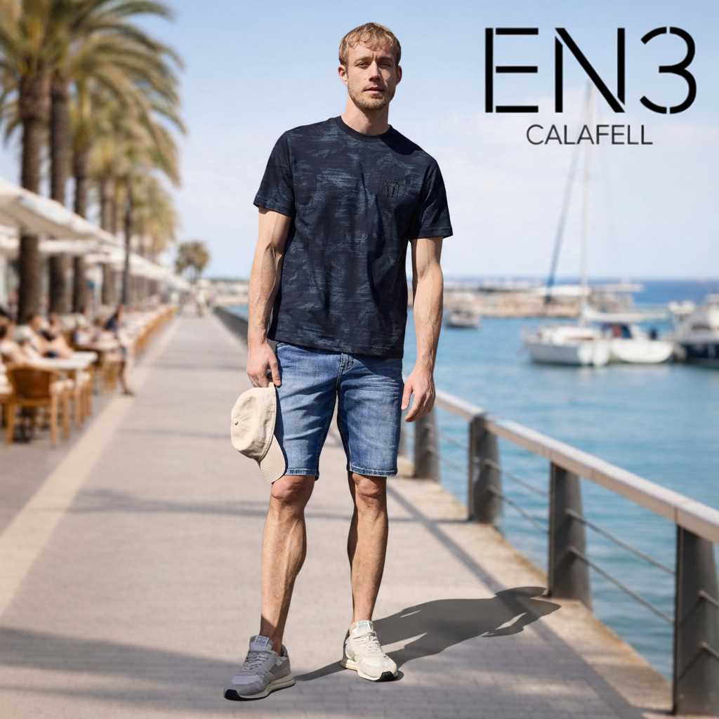 STREET ONE MEN CAMISETA AZUL MARINO ESTAMPADA