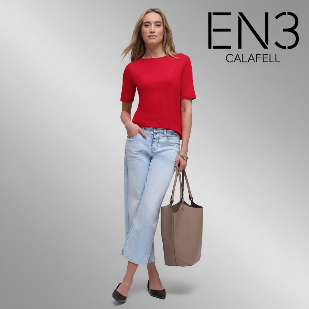 EN3CALAFELL CAMISETA BASICA CUELLO BARCO STREET ONE