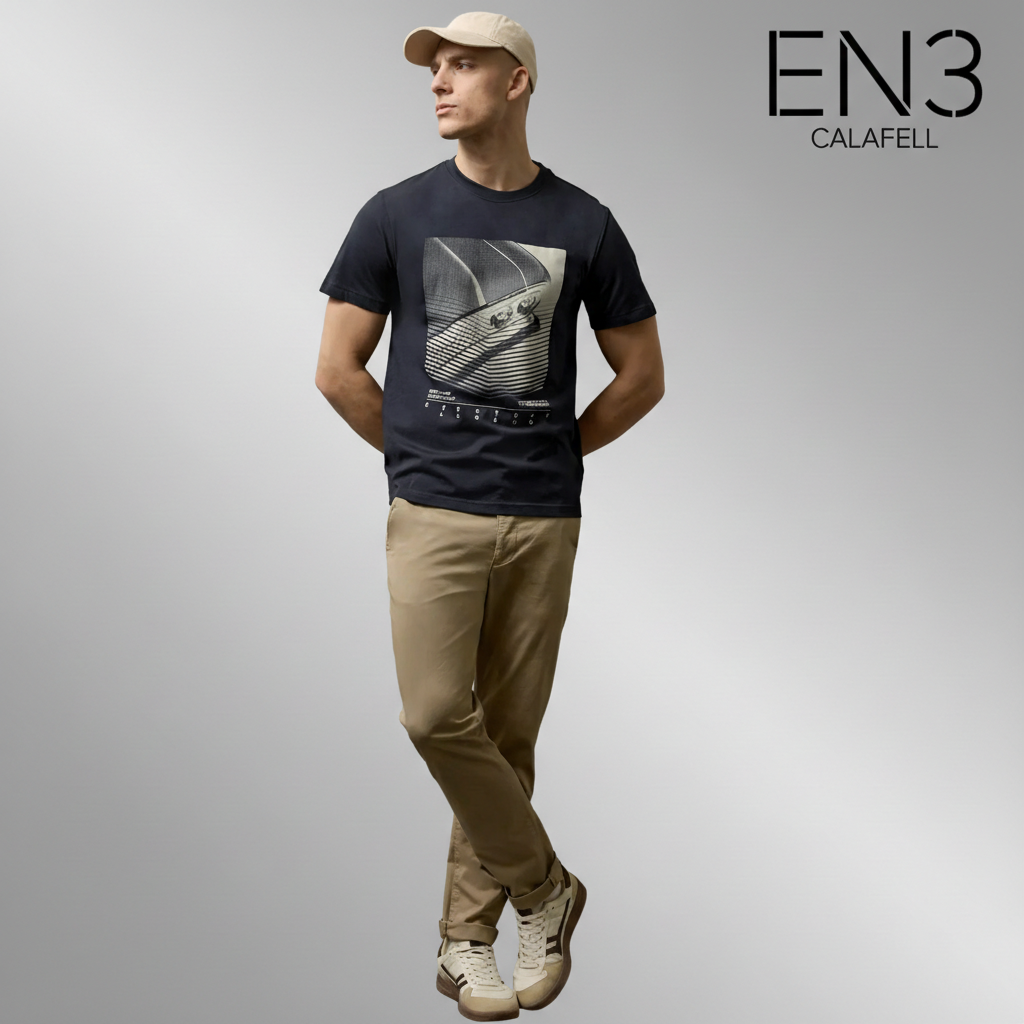 EN3CALAFELL CAMISETA AZUL MARINO CON PRINT STREET ONE