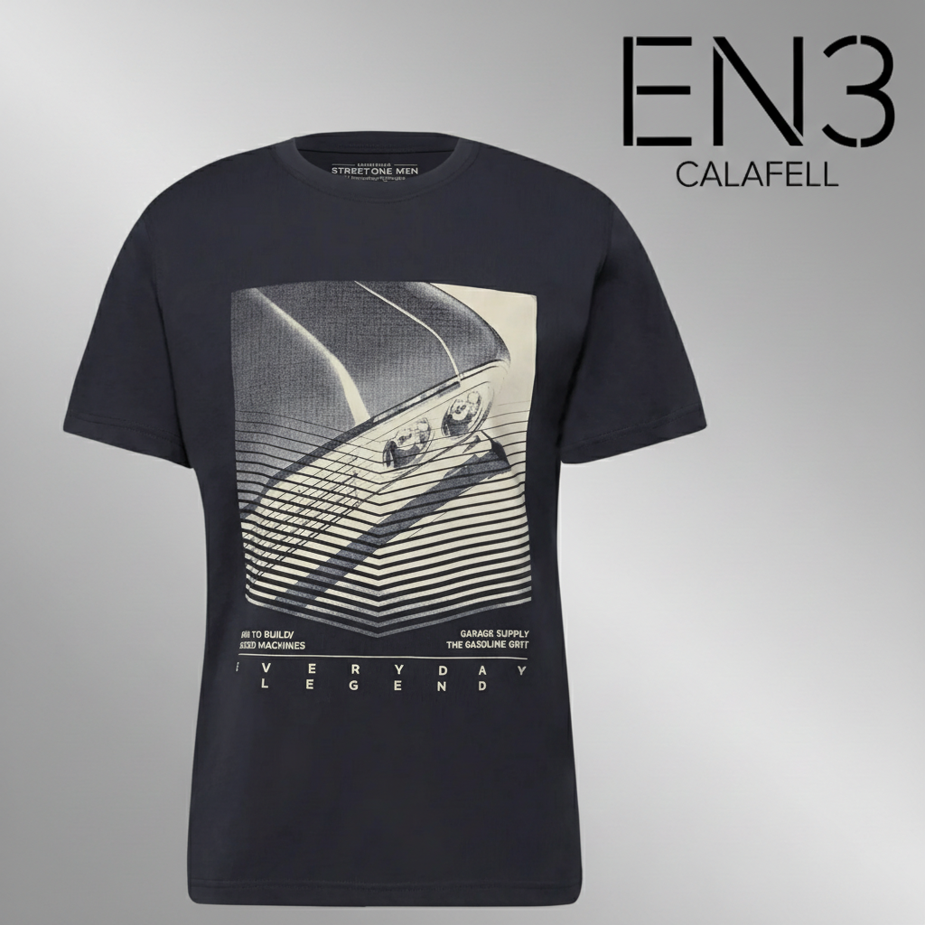 EN3CALAFELL CAMISETA AZUL MARINO CON PRINT STREET ONE