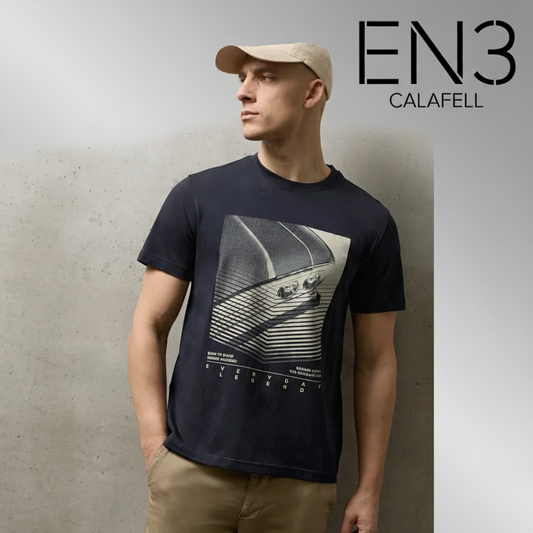 EN3CALAFELL CAMISETA AZUL MARINO CON PRINT STREET ONE