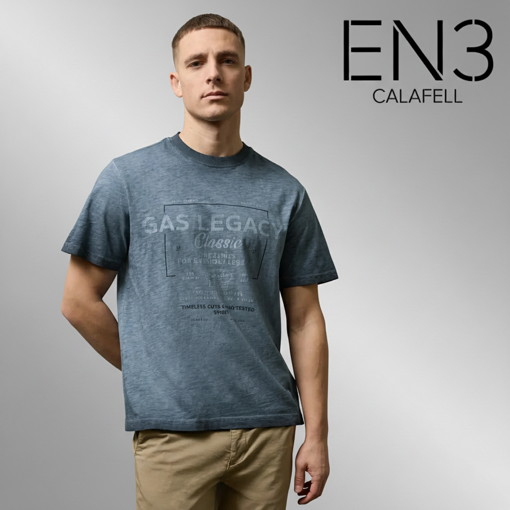 EN3CALAFELL CAMISETA AZUL EFECTO LAVADO