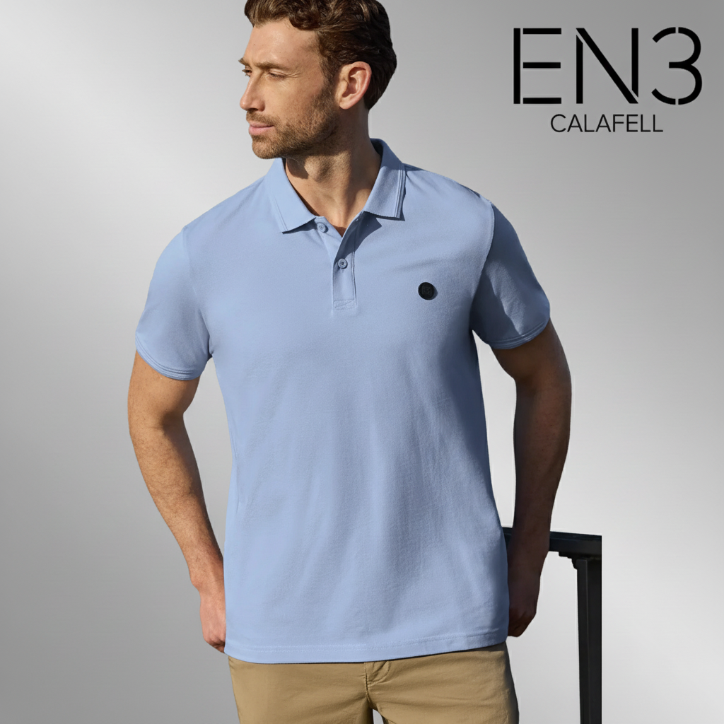 STREET ONE POLO BASICO CELESTE ALGODON