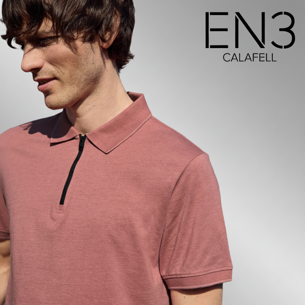 STREET ONE POLO BASICO MEDIA CREMALLERA TEJA