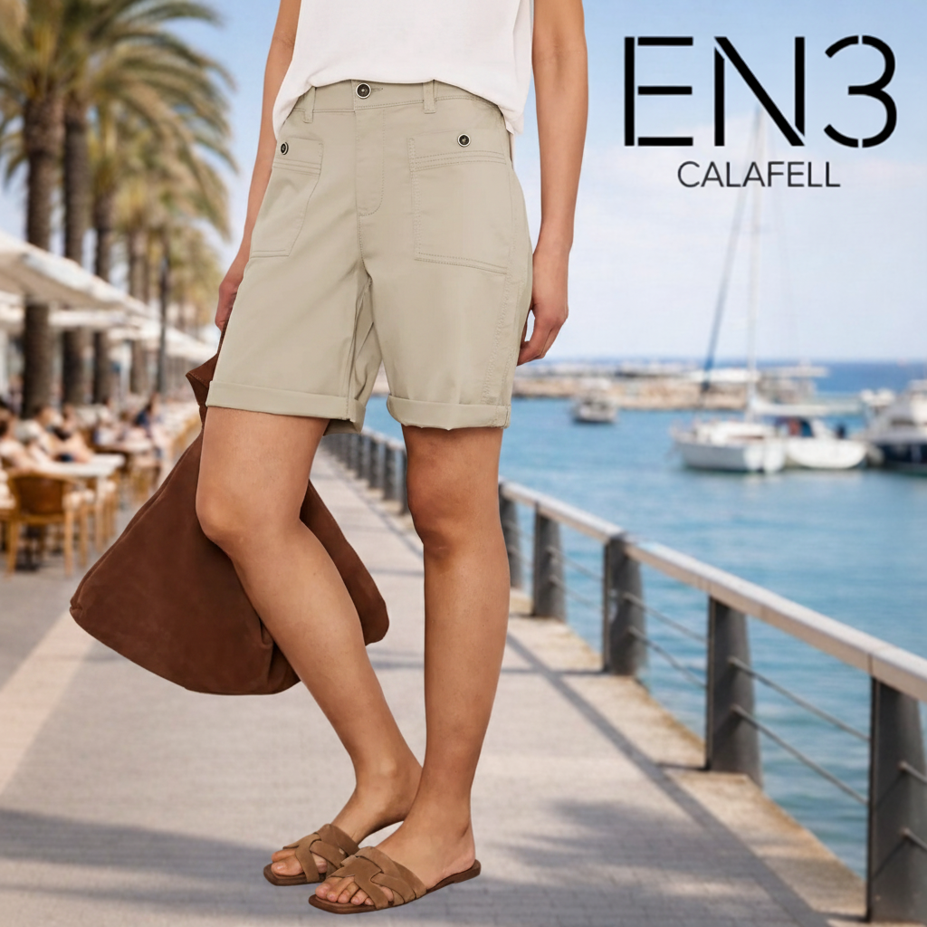 STREET ONE SHORT BEIGE CON DOBLADILLO