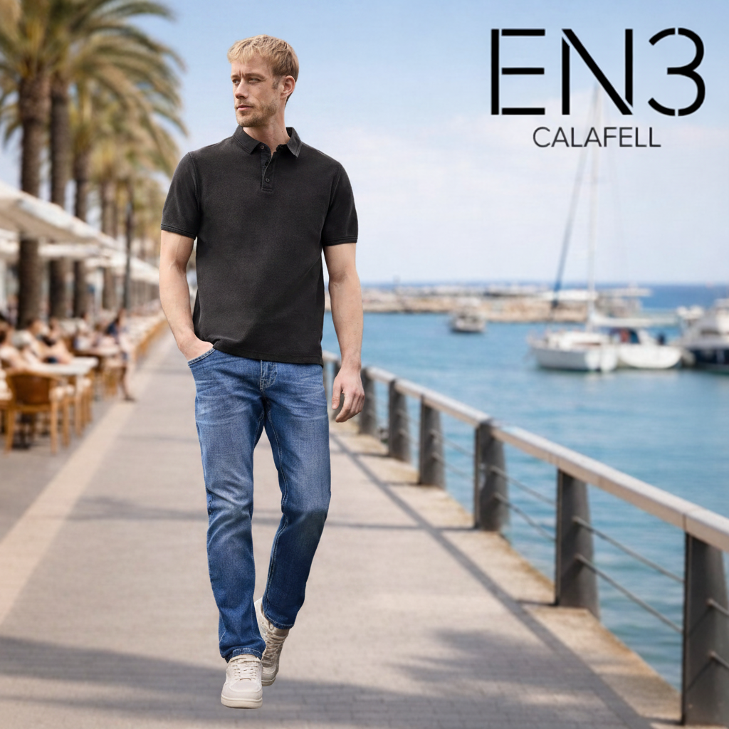 STREET ONE MEN POLO CUELLO 3 BOTONES AZUL