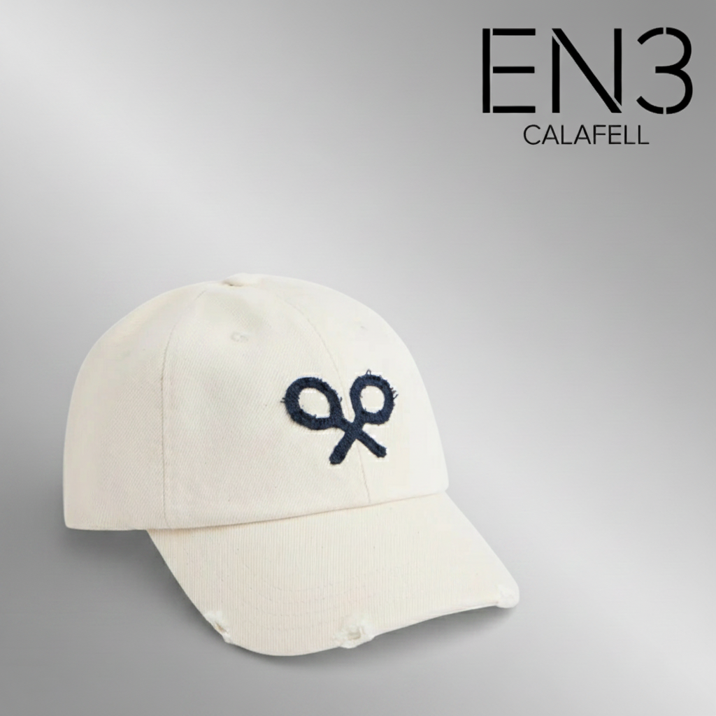 SILBON GORRA BEIGE RAQUETAS BORDADAS