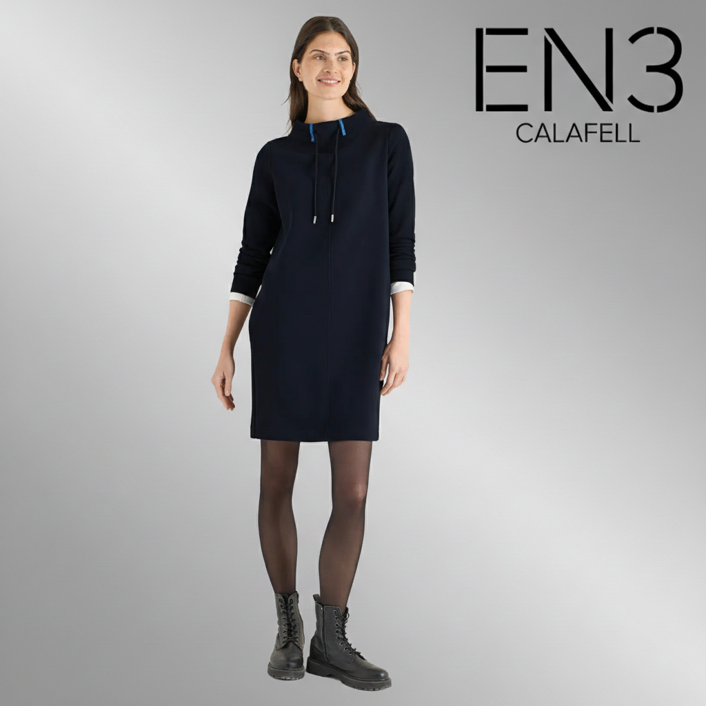 EN3CALAFELL VESTIDO CECIL DE PIQUE AZUL MARINO