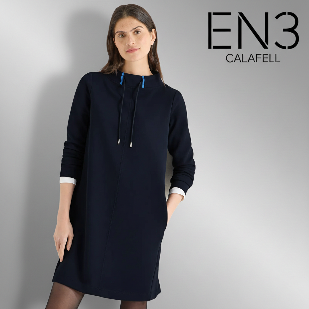 EN3CALAFELL VESTIDO CECIL DE PIQUE AZUL MARINO