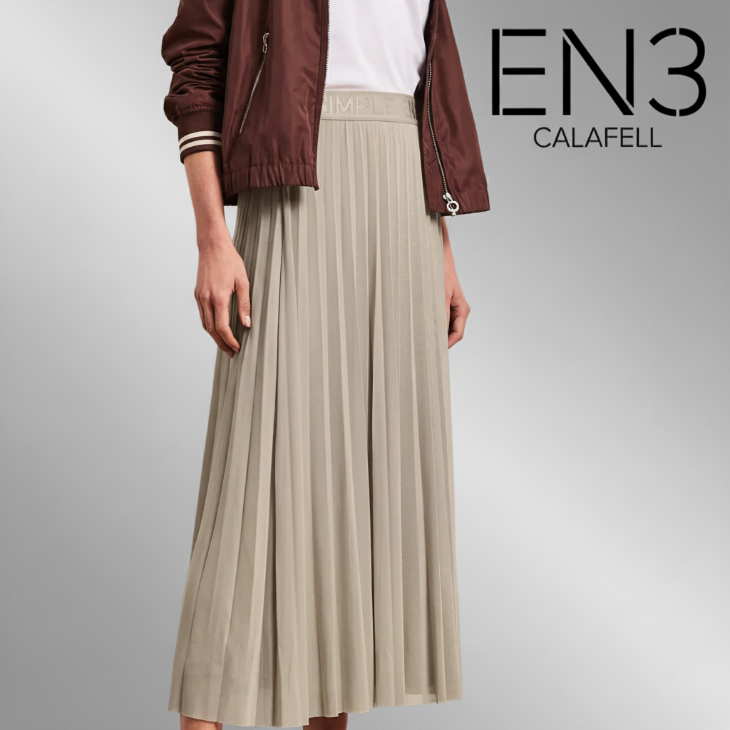CECIL FALDA PLISADA LARGA BEIGE
