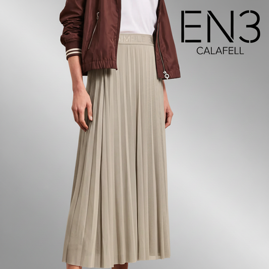 CECIL FALDA PLISADA LARGA BEIGE