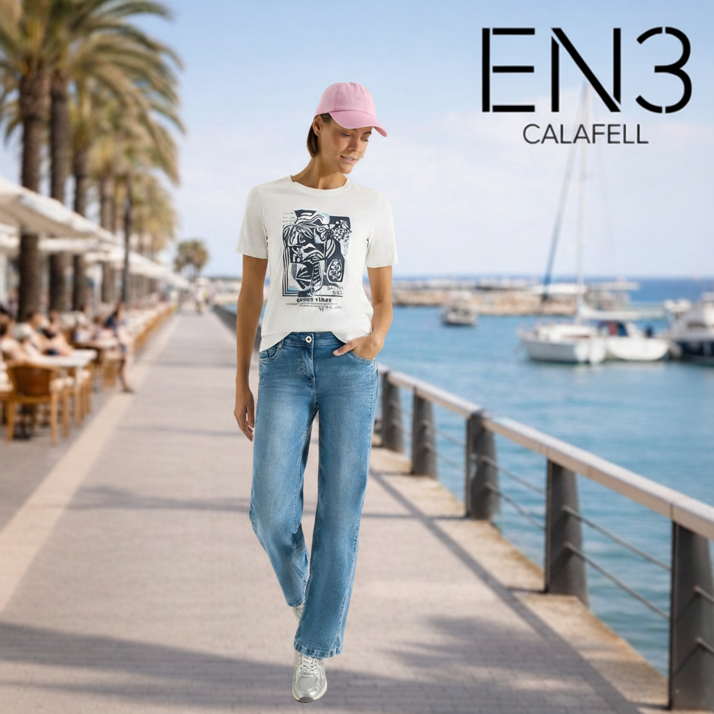 CECIL CAMISETA BLANCA CON PRINT