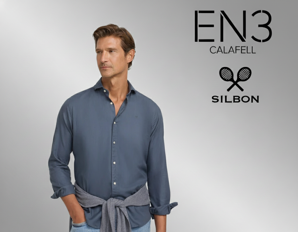 EN3CALAFELL CAMISA AZUL ESTRUCTURADA SILBON