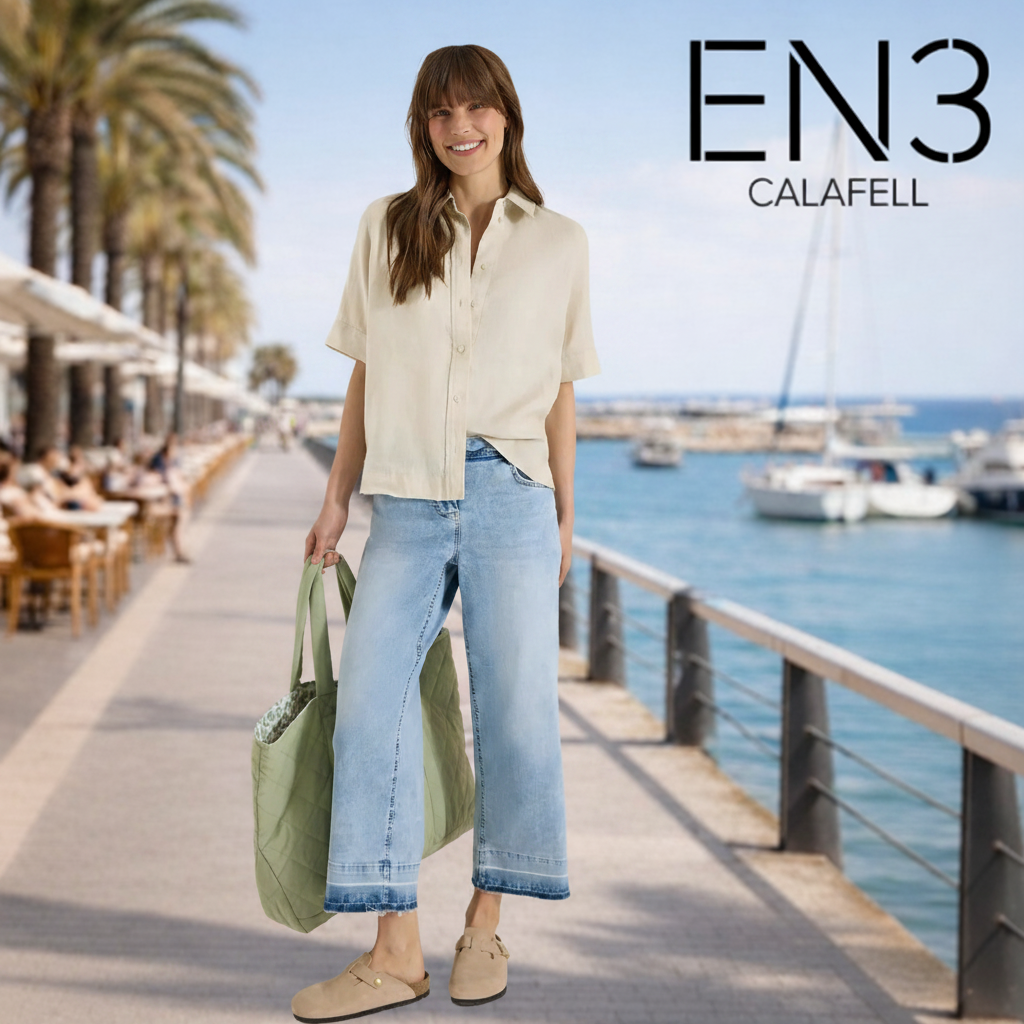 CECIL BLUSA DE LINO MANGA CORTA BEIG