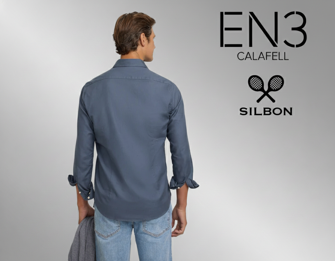 EN3CALAFELL CAMISA AZUL ESTRUCTURADA SILBON