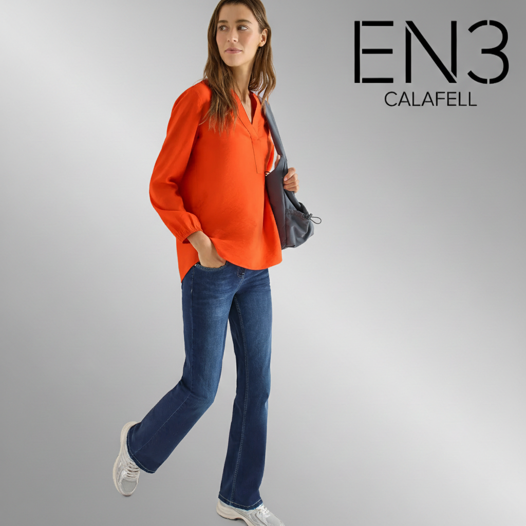 EN3CALAFELL BLUSA CUELLO PICO DE VISCOSA CECIL