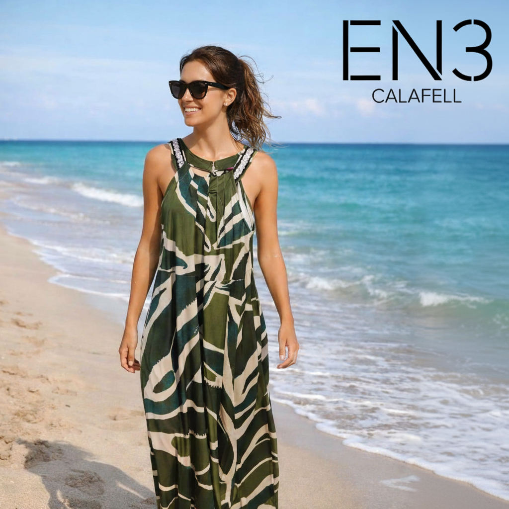EN3 CALAFELL VESTIDO DE GASA MULTICOLOR ESTAMPADO