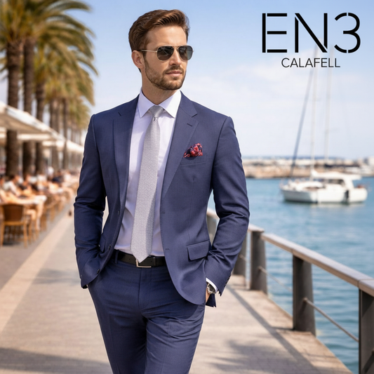 EN3CALAFELL TRAJE AZUL MARINO CLARO SEMI SLIM FIT