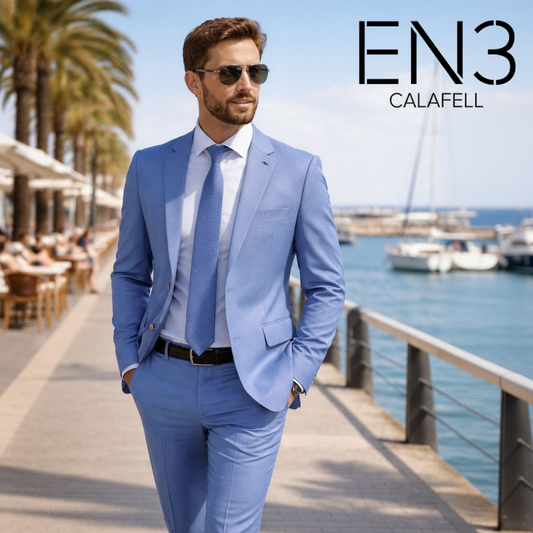EN3CALAFELL TRAJE AZUL CELESTE SEMI SLIM FIT