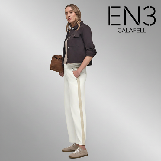 STREET ONE PANTALON BLANCO PUNTO RAYA BEIGE