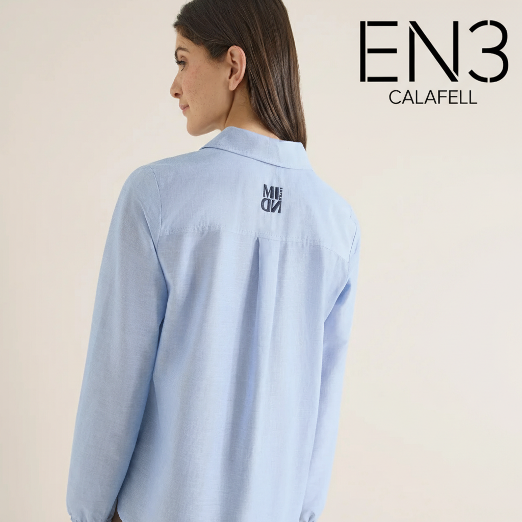 EN3CALAFELL BLUSA AZUL CELESTE CECIL CUELLO PICO